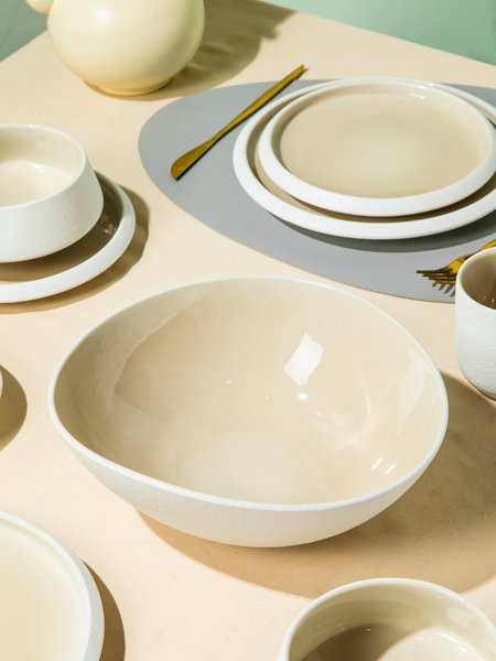 Porzellan Geschirr-Set »Belle« Harmonie in Beige und Weiß 27-teilig