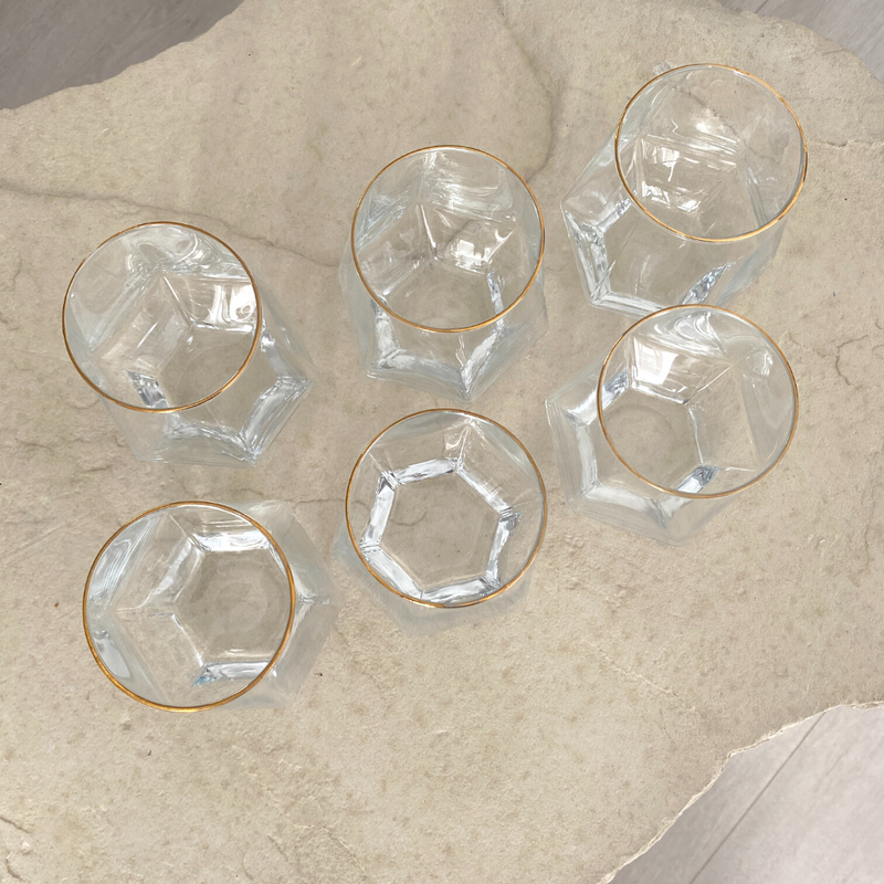 4 x Nordische Ripple-Glasbecher mit Henkel – DMAYN