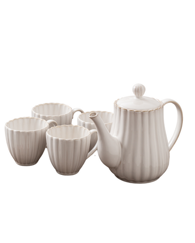 Kaffe-/Teeset: 4x Tasse Cup + 1x Kaffee-/Teekanne »Calla«