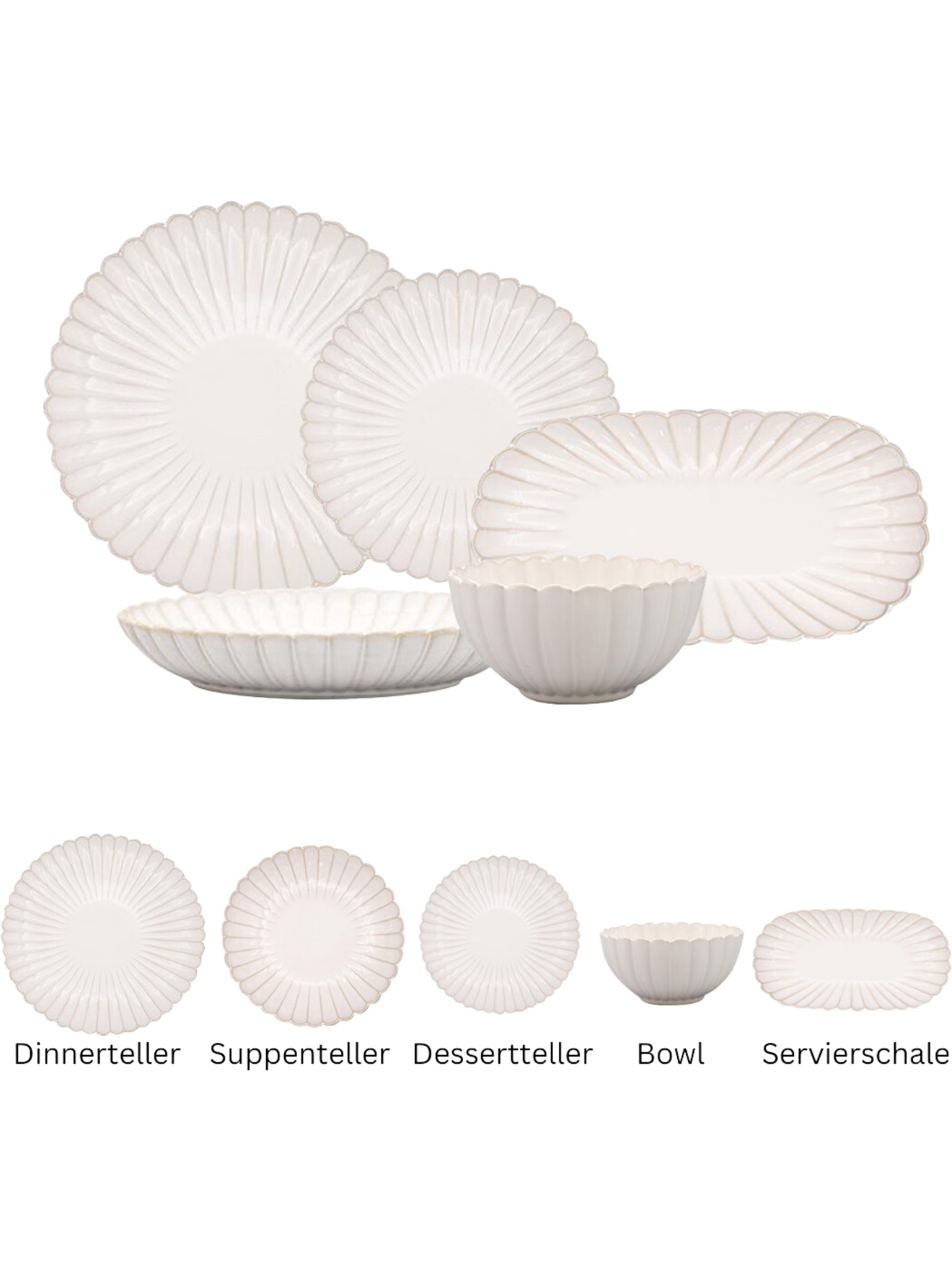 Porzellan Geschirr-Set »Calla« 26-Teilig» 6-Personen