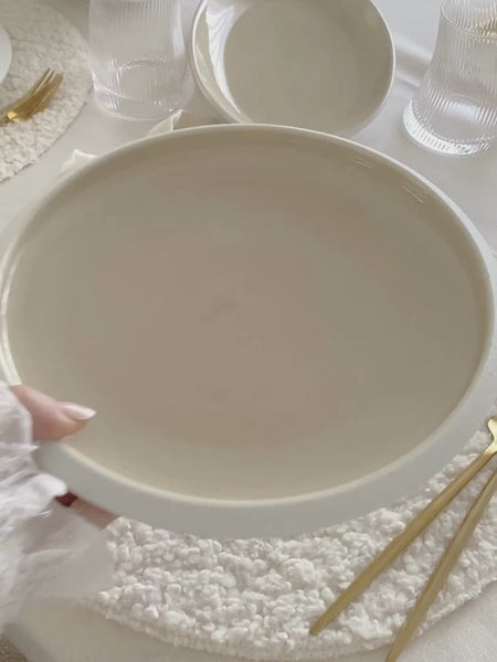 Porzellan Geschirr-Set »Belle« Harmonie in Beige und Weiß 18-teilig