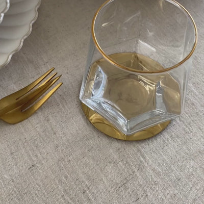 6x »Diamond« Trinkglas mit Goldrand