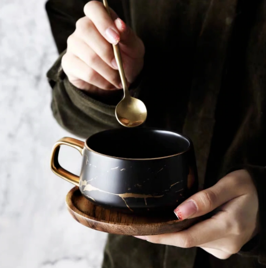Marmor Gold Tasse »Good Morning«